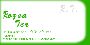 rozsa ter business card